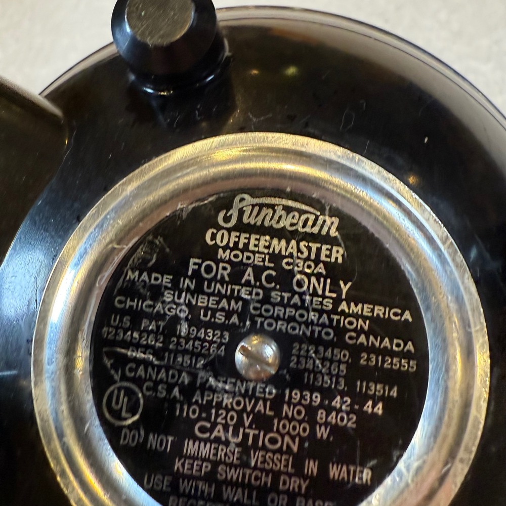 Vintage Sunbeam Coffeemaster Model C30A Chrome Vacuum Coffee Maker Art Deco - Picture 4 of 6